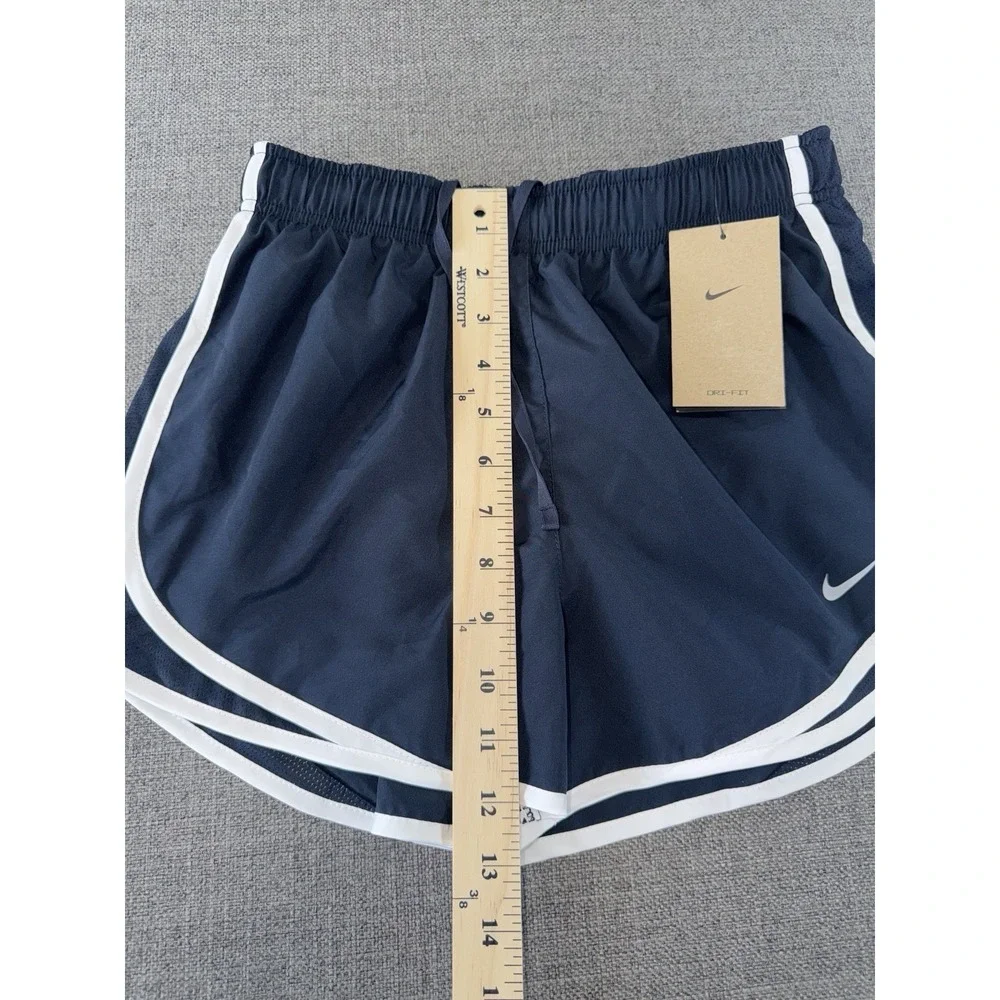 Nike Dri-FIT Women's Running Shorts Navy Blue White Trim Size S NWT